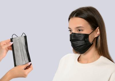 Маска медицинская трехслойная SENSE черный, 50 шт./уп. коробка