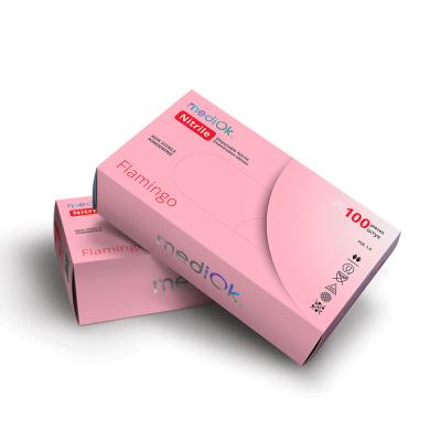 Перчатки нитрил. нестер. текстур. неопудр. розовый Flamingo XS 50 пар/уп /MediOk/500