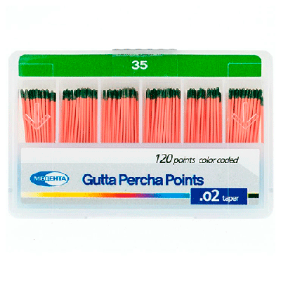 15. Штифты гуттаперч. 02 №35, 120 шт/уп/ Медента