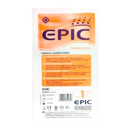 Перчатки латекс. стер. хирур. неопудр. текстур. анат. формы р.8,5 EPIC SG PF 50 пар/уп