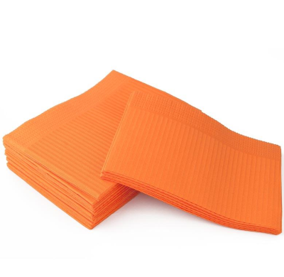 15. Салфетки нагрудн. д/пациентов 2-х сл. оранжевый, 33*45, 500шт/уп/ Ом-Ника