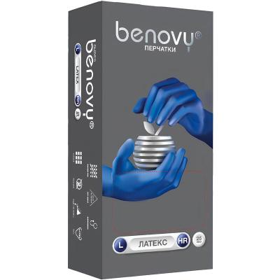 Перчатки латекс. нестер. неопудр. смотровые L 50 пар/упак /Benovy/500