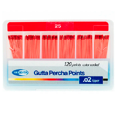 15. Штифты гуттаперч. 02 №25, 120 шт/уп/ Медента