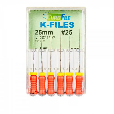 15. К-файлы 25мм №25, 6шт/уп / Еврофайл