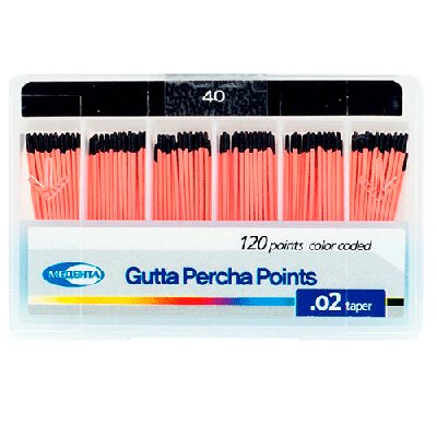 15. Штифты гуттаперч. 02 №40, 120 шт/уп/ Медента