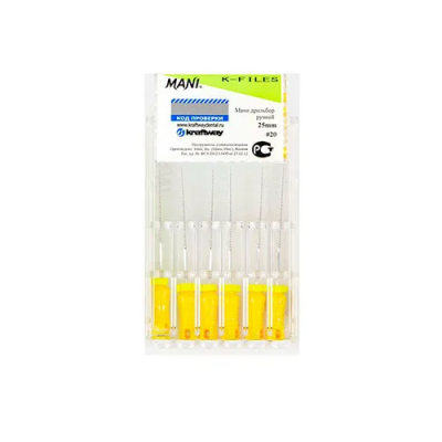 15. К-файлы 25мм №20, 6шт/уп / MANI