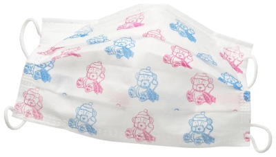 Маска медицинская трехслойная SENSE с рисунком Мишки, 50 шт./уп. коробка