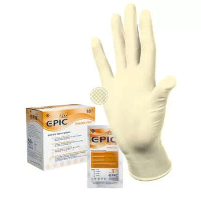 Перчатки латекс. стер. хирур. неопудр. текстур. анат. формы р.8,5 EPIC SG PF 50 пар/уп