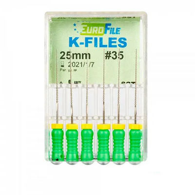 15. К-файлы 25мм №35, 6шт/уп / Еврофайл