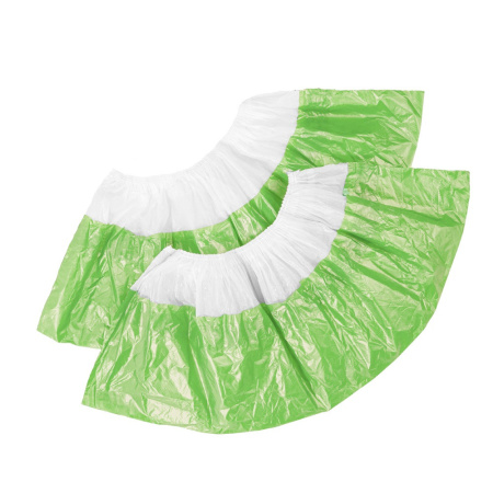 Бахилы 30 мкр с двойным дном бело-зеленые /EleGreen/50/2500