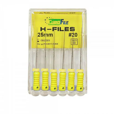 15. Корневой бурав Н-файл №20, 25 мм, 6шт/уп/ Еврофайл