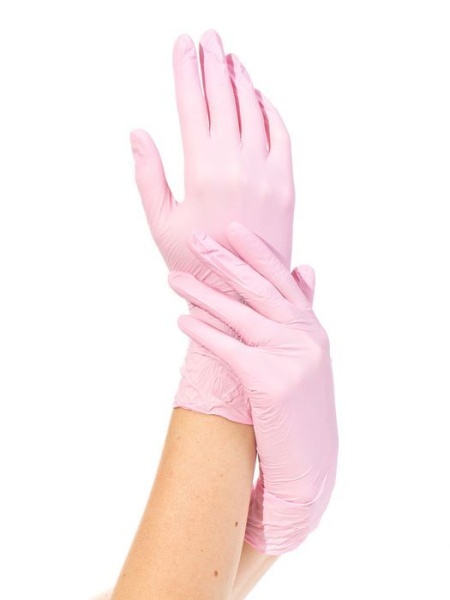 Перчатки нитрил. нестер. текстур. неопудр. неанат. формы розовые XS /NitriMAX/50/500